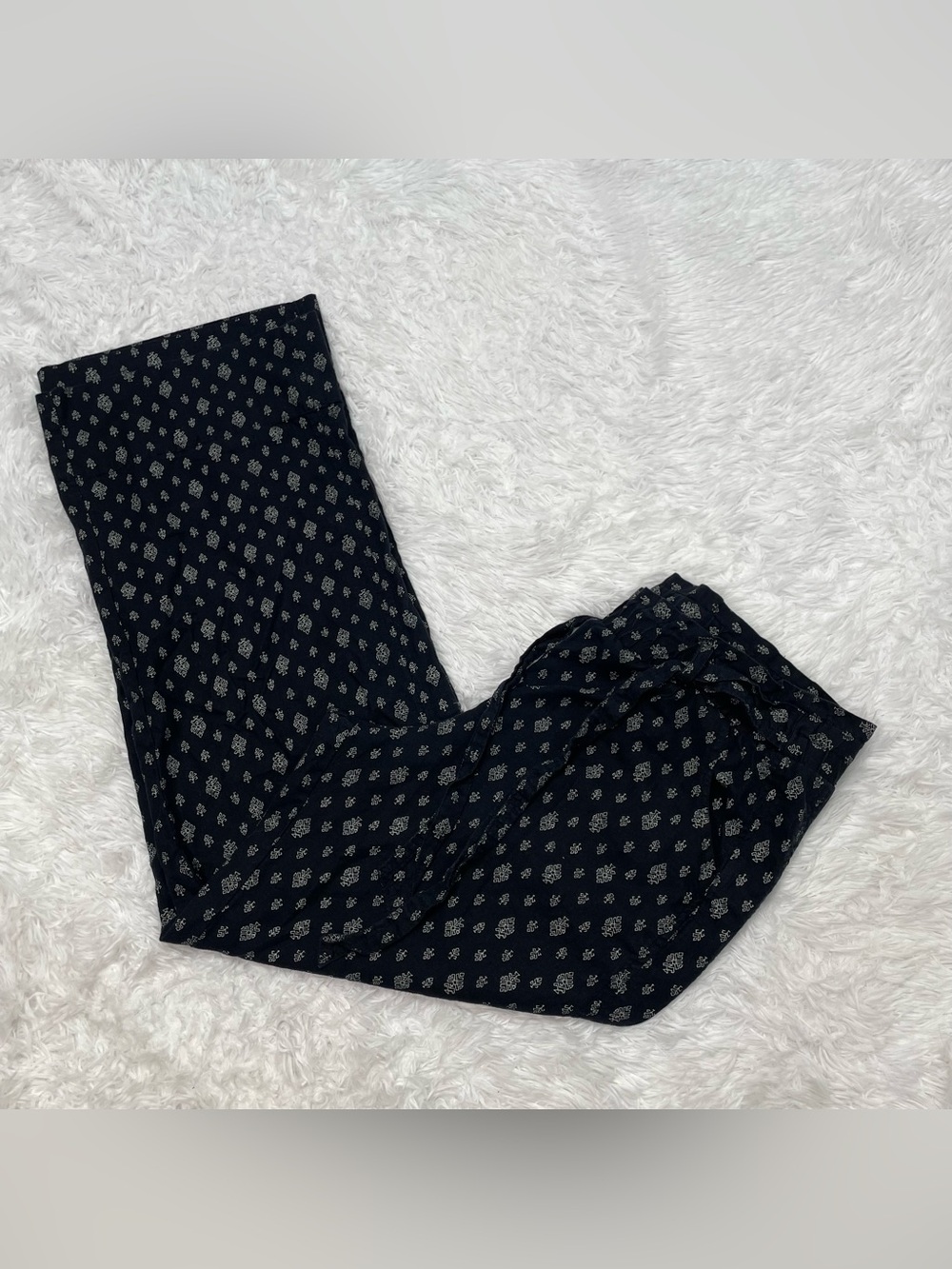 Jolt Linen Blend Wide Leg Pants Women’s Size XL Navy Resort Vacation Pockets